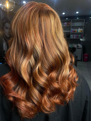 ginger hair colour with curly waves